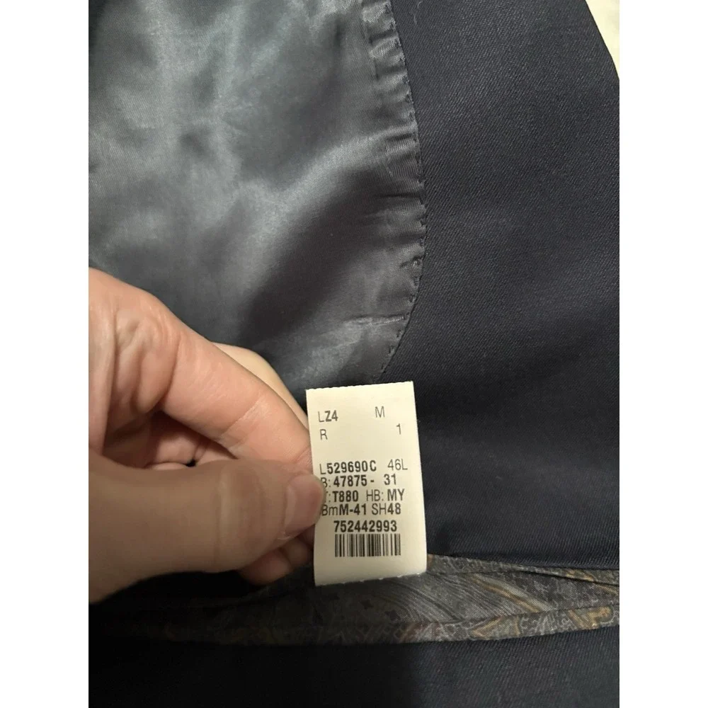 Lauren Ralph‎ Lauren Men's Navy Blue Wool 2 Button Blazer Jacket Size 46L